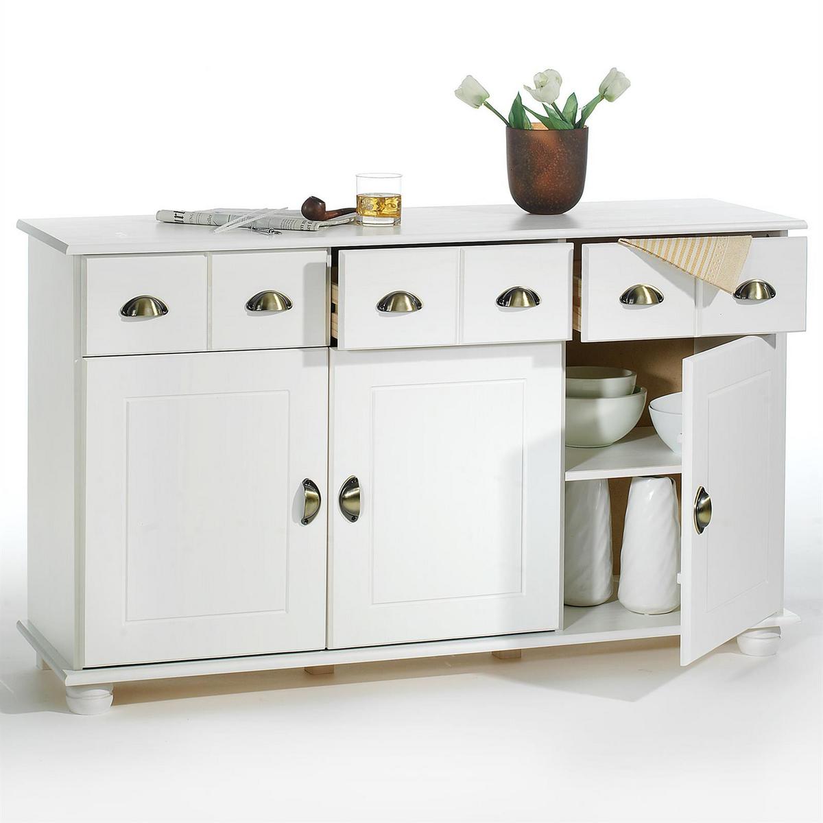 APOTHEKERKOMMODE COLMAR weiß - Weiß, Holz (134/80/39cm) - IDIMEX