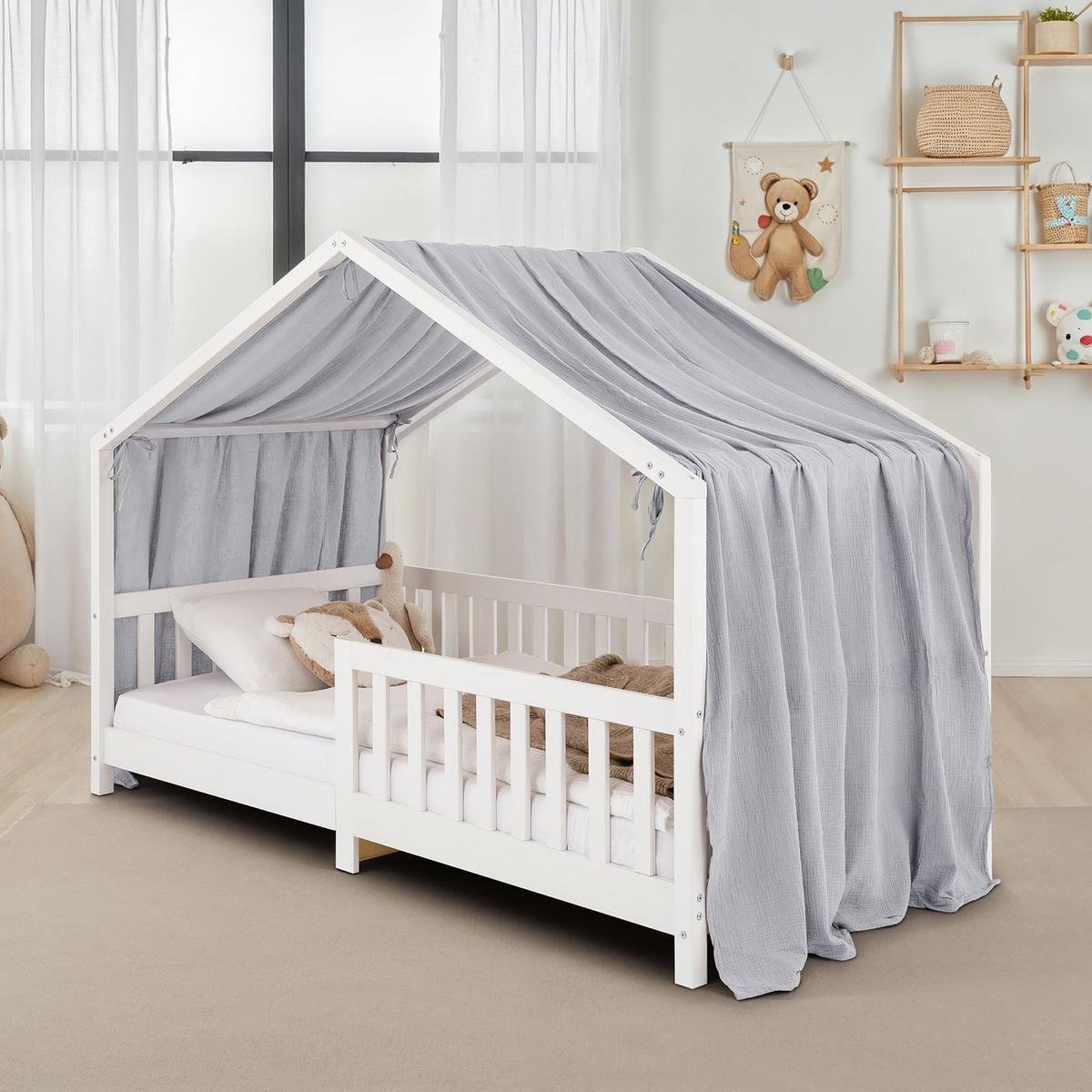 HAUSBETT- HIMMEL LIAN - Hellgrau, Textil - IDIMEX