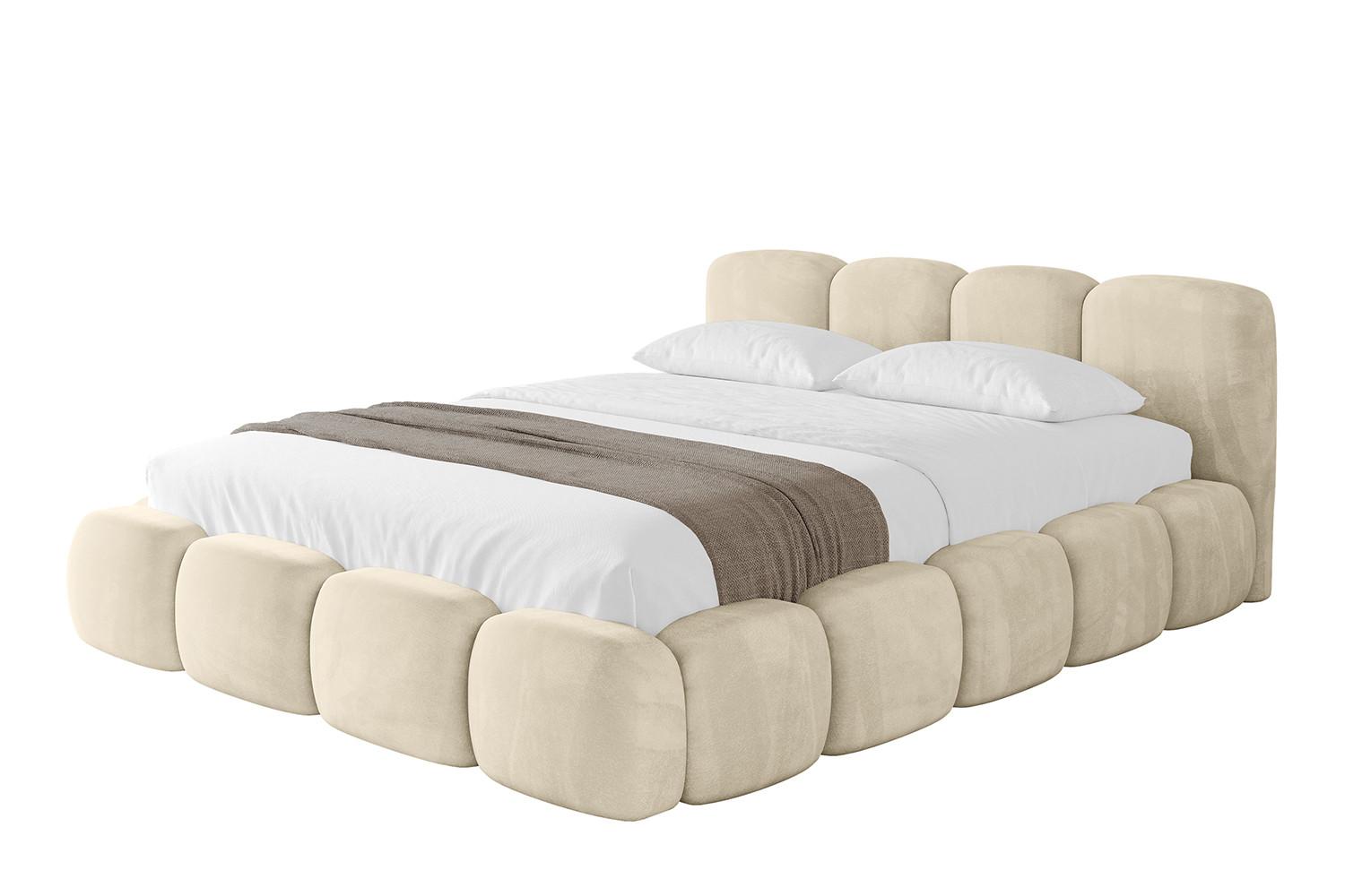POLSTERBETT mit Bettkasten und Lattenrost, Boxbett ohne Matratze - KALA-v1 180x200 Beige - Beige, Holzwerkstoff/Textil (180/200cm) - ALTDECOR