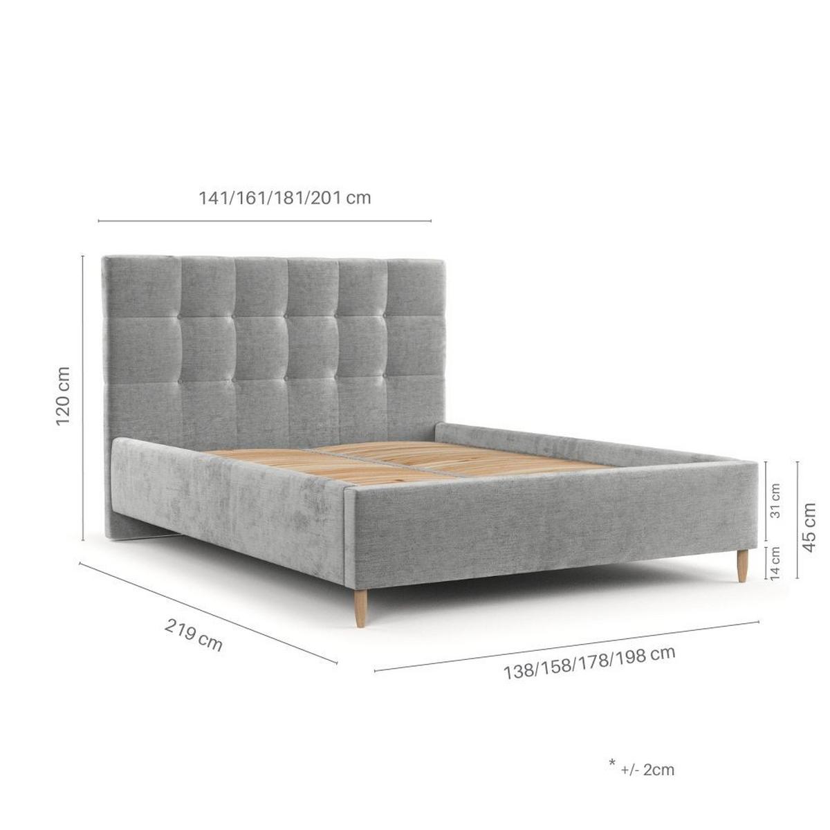 POLSTERBETT Cora 140/200 cm Beige im Lotta Stoff - Beige/Naturfarben, Holz/Holzwerkstoff (140/200cm) - AltaBeds