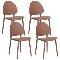 GARTENSTUHL 4er-Set Braun Ceara - Braun, Kunststoff (44/83/45cm) - Beliani