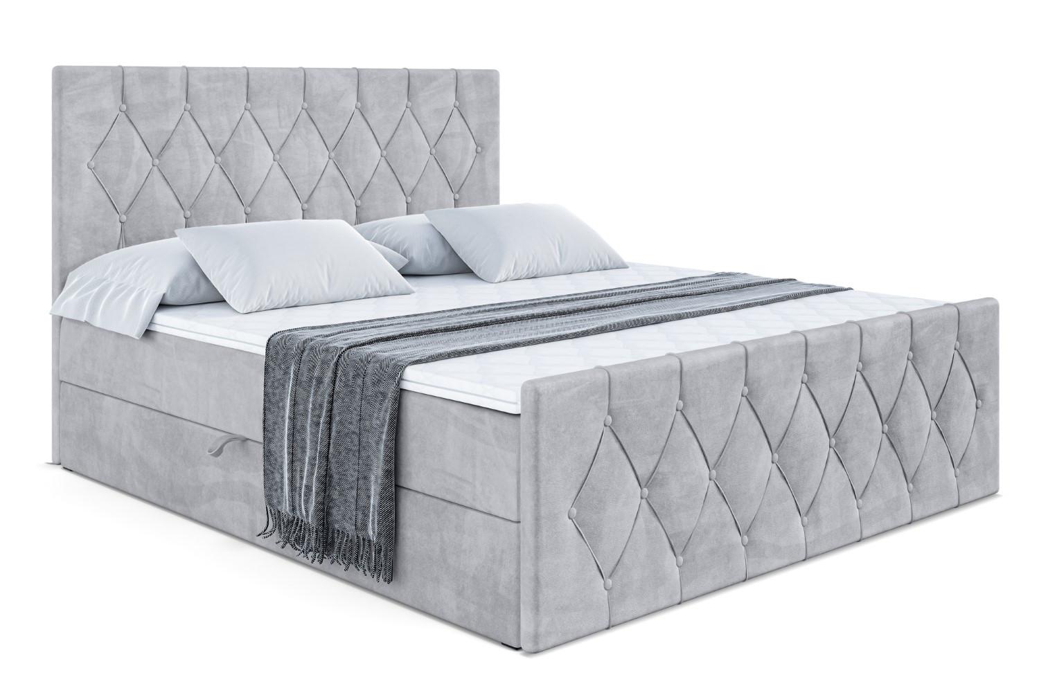 BOXBETT VELANTO-Z - 140 x 200 - H4 - Hellgrau - Grau, Holzwerkstoff (140/200cm) - ALTDECOR