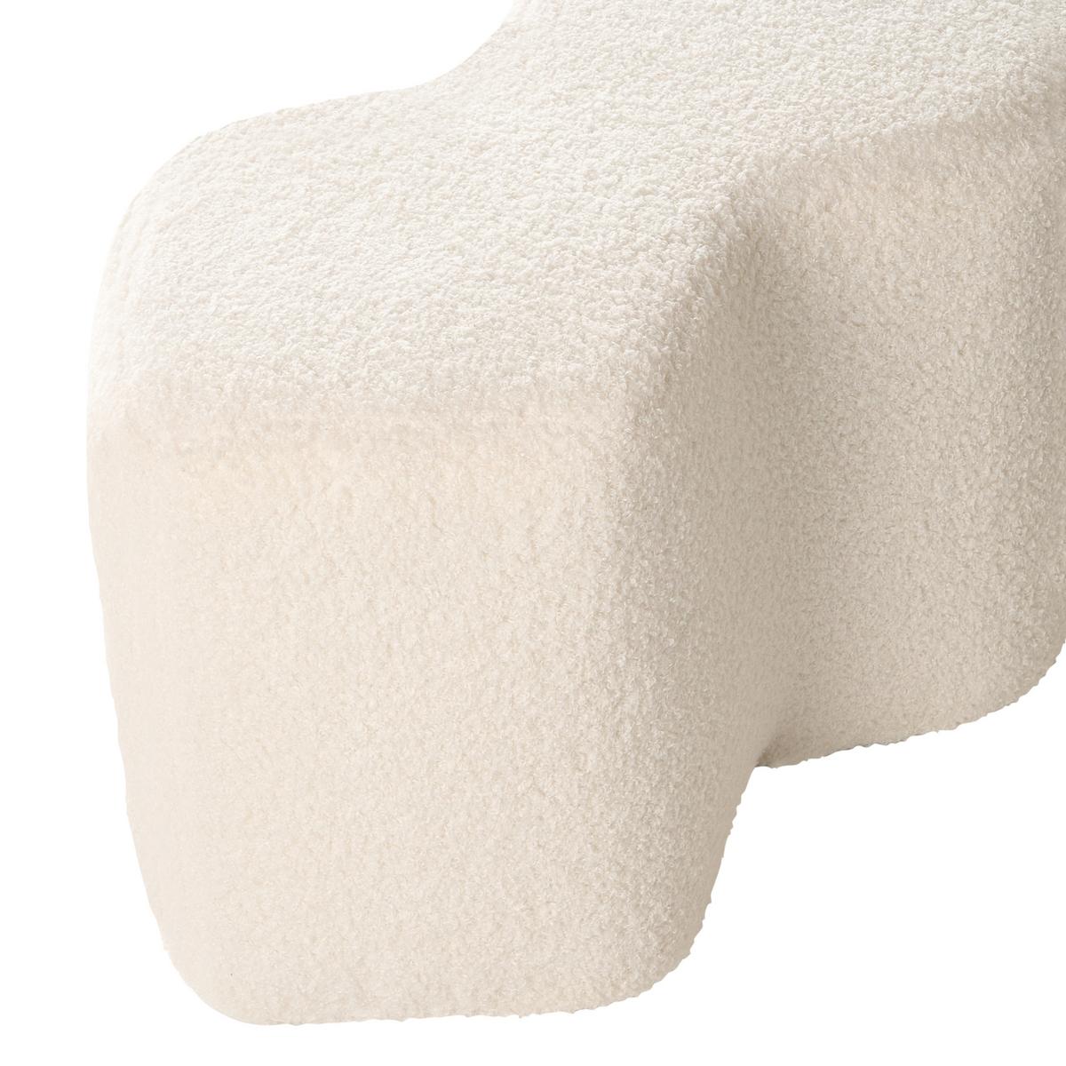 POLSTERBANK Bouclé Cremeweiß Littleton - Creme, Textil (86/38/30cm) - Beliani