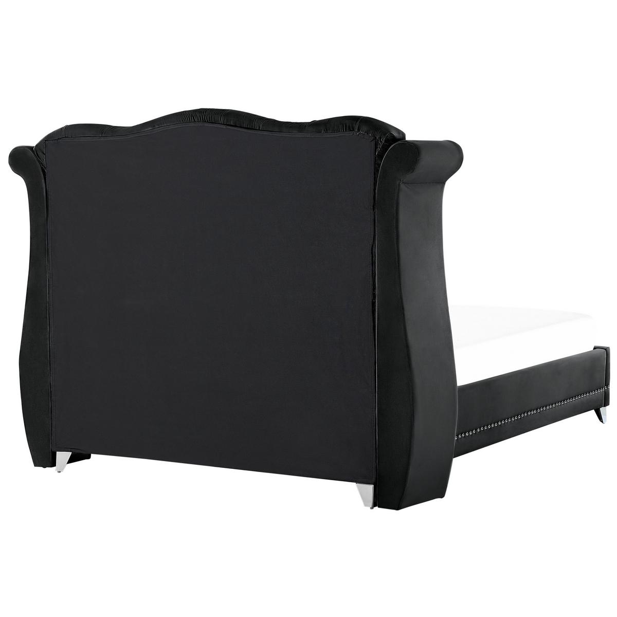 POLSTERBETT 180/200cm Schwarz Ayette - Schwarz, Textil (180/200cm) - Beliani