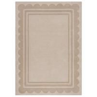WOLLTEPPICH WENSUM, mit grafischem Muster mit Rahmen, Beige, 160 x 230 cm - Beige, Textil (230/160cm) - KADIMA DESIGN