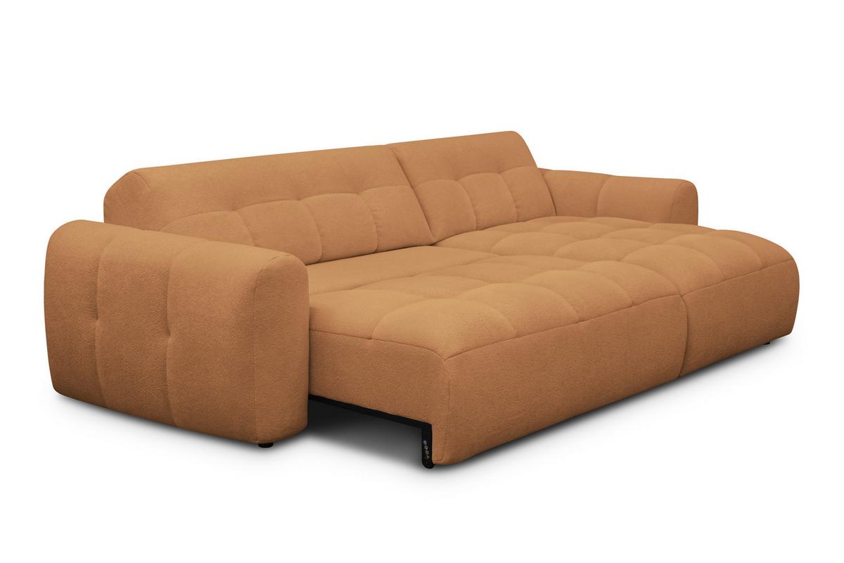 ECKSOFA LUMERO 4-Sitzer RECHTS, orange - Schwarz/Orange, Holz/Textil (275/166cm) - Courtois Laville