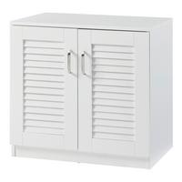 SCHUHSCHRANK Løten - Weiß, Holzwerkstoff (63/62/36cm) - [en.casa]