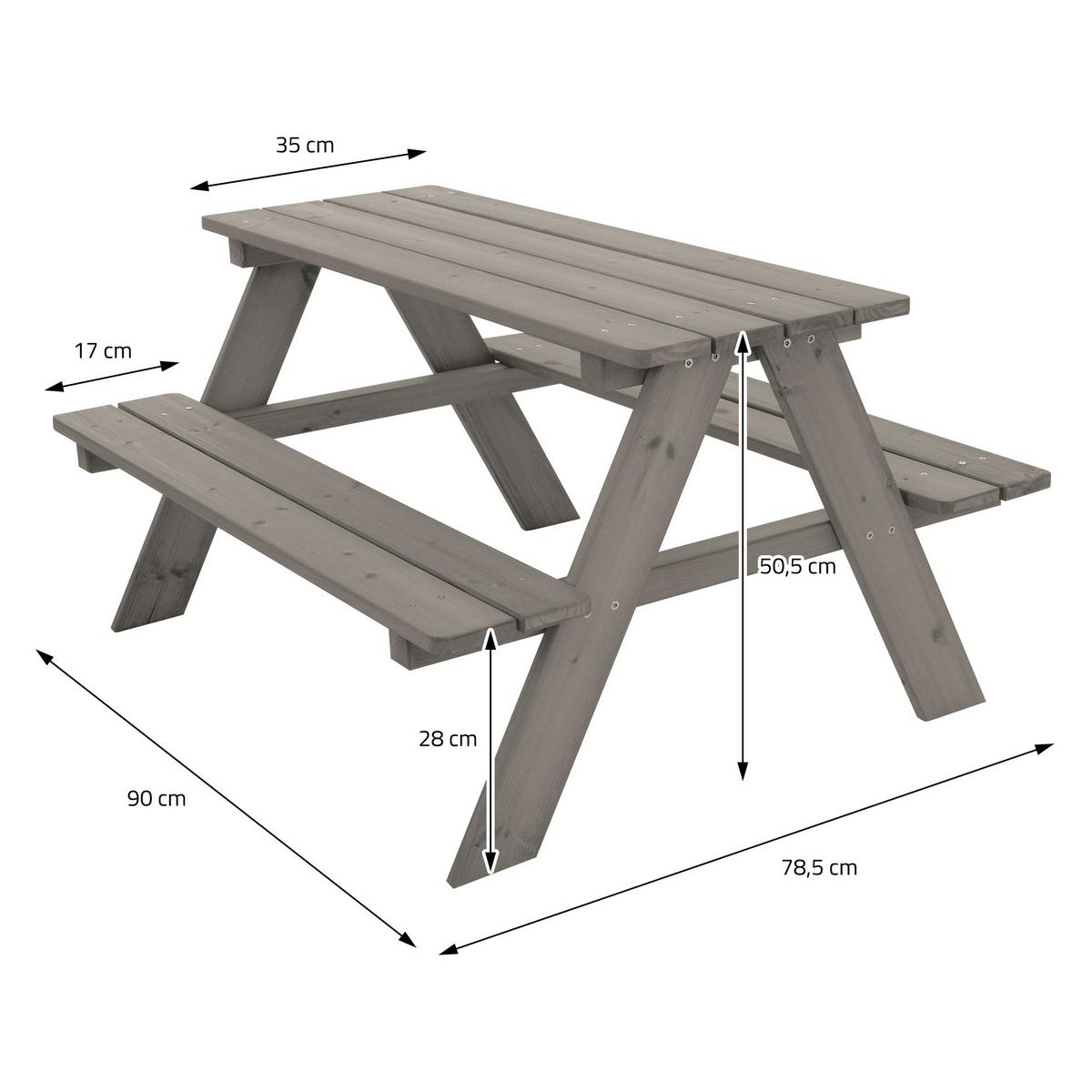 KINDERSITZGARNITUR Grau aus Massivholz - Grau, Holz - ML-DESIGN