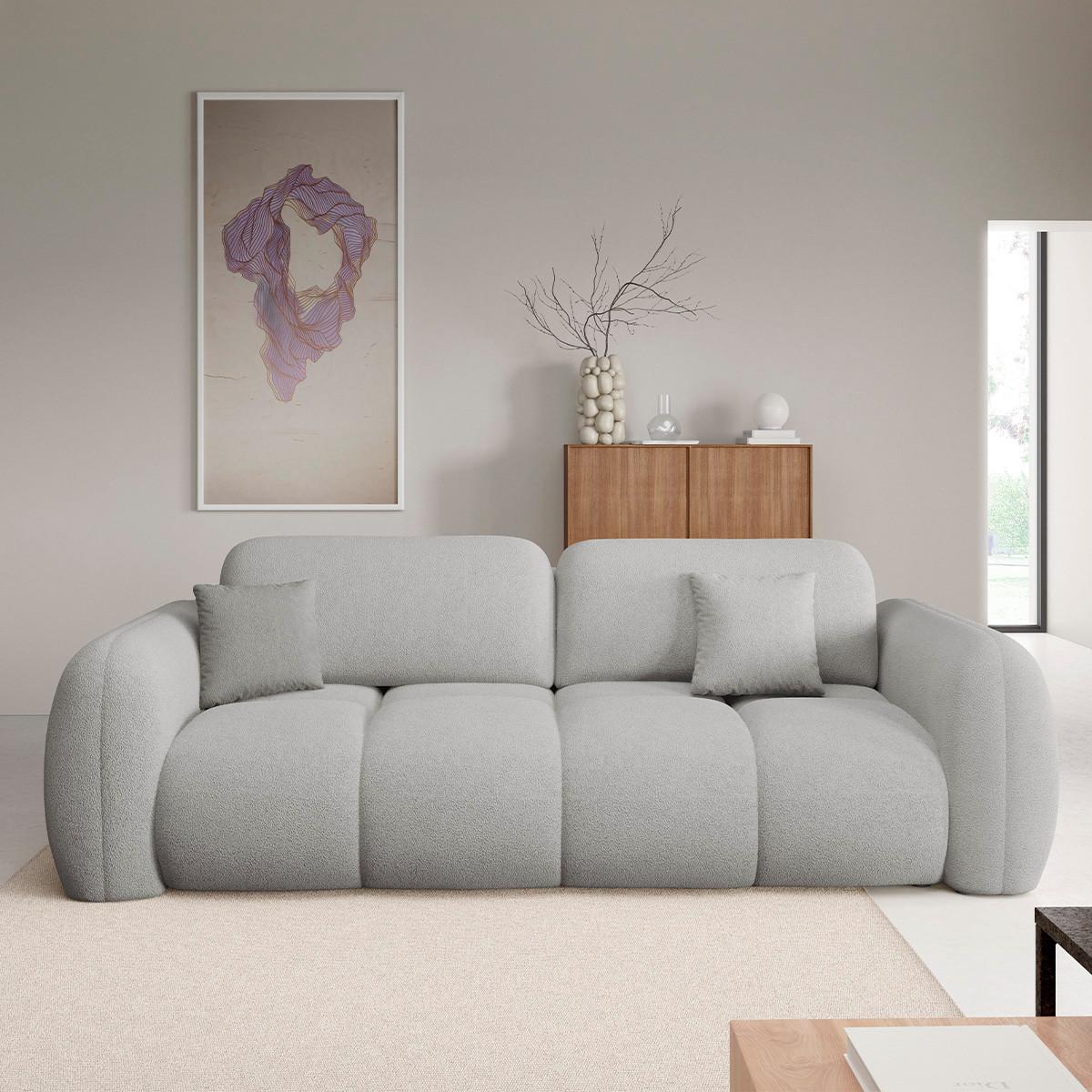 SOFA Livio 3 Sitzplätze Hellgrau - Grau, Holz (270/95/121cm) - Petits-meubles