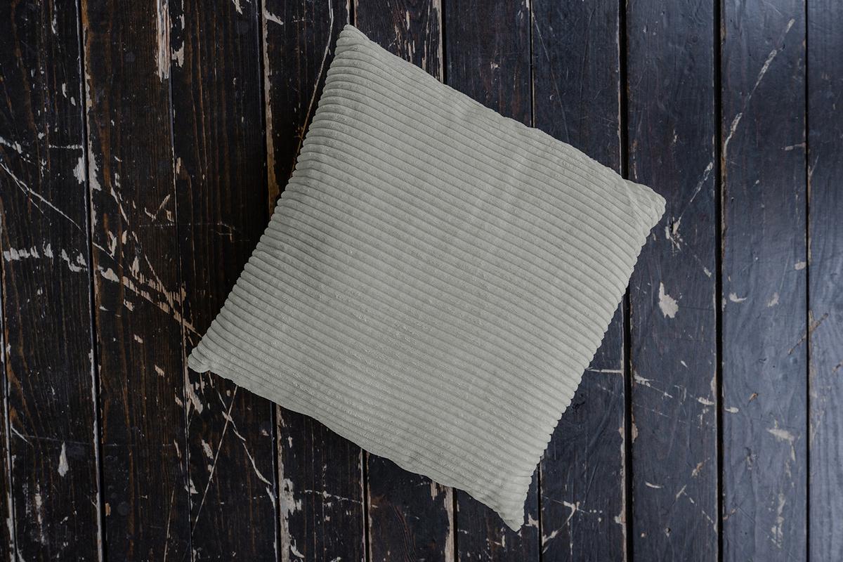 SPITZKISSEN MADELINE Hellgrau Cord - Hellgrau, Textil (50/14cm) - KAWOLA