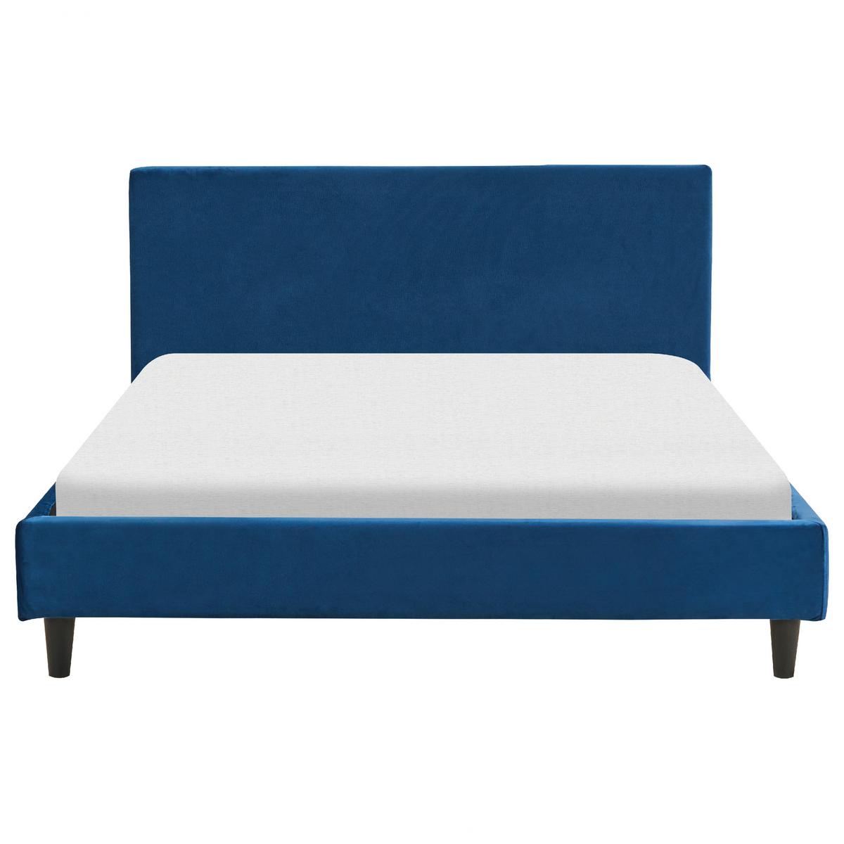 POLSTERBETT 140/200cm Dunkelblau Fitou - Dunkelblau, Textil (140/200cm) - Beliani