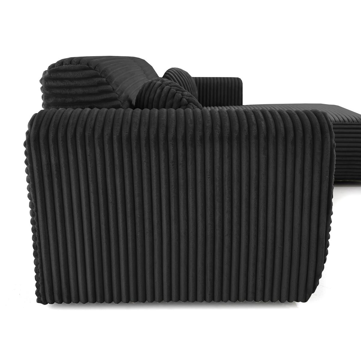 ECKSOFA Puerto, ohne Schlaffunktion, Schwarz, rechts - Schwarz, Textil (269/170cm) - Beautysofa
