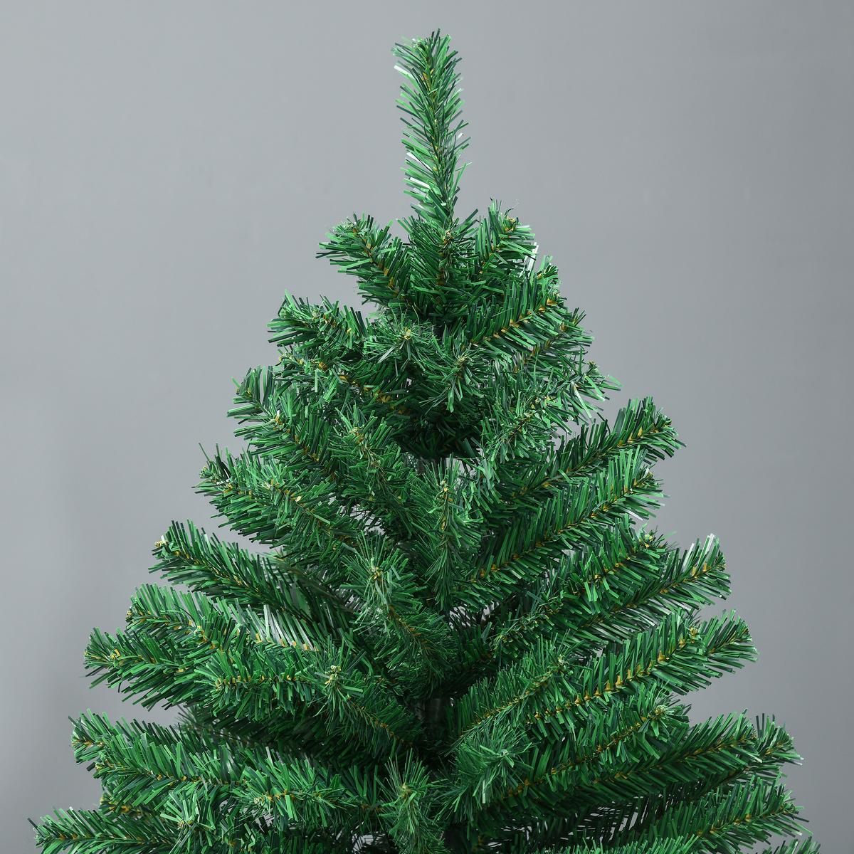 WEIHNACHTSBAUM 1,8 m Christbaum Kunsttanne 1000 Zweige Metallfuß PVC Weiß - Grün, Kunststoff (180cm) - HOMCOM
