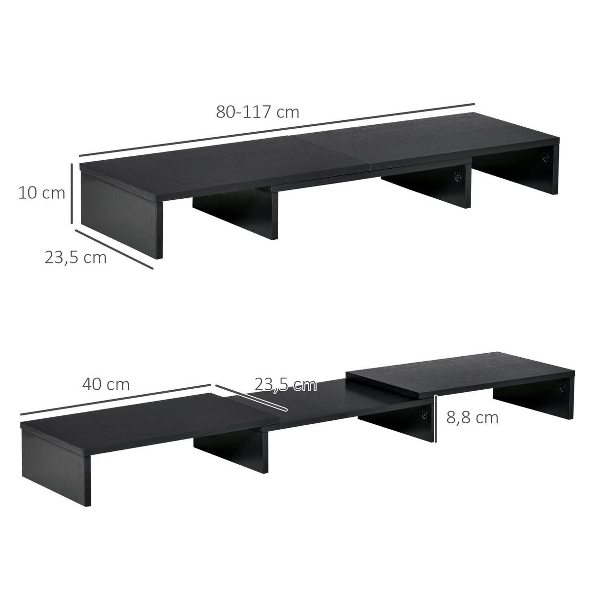 MONITORSTÄNDER - Schwarz, Holzwerkstoff (117/23.5/10cm) - Vinsetto