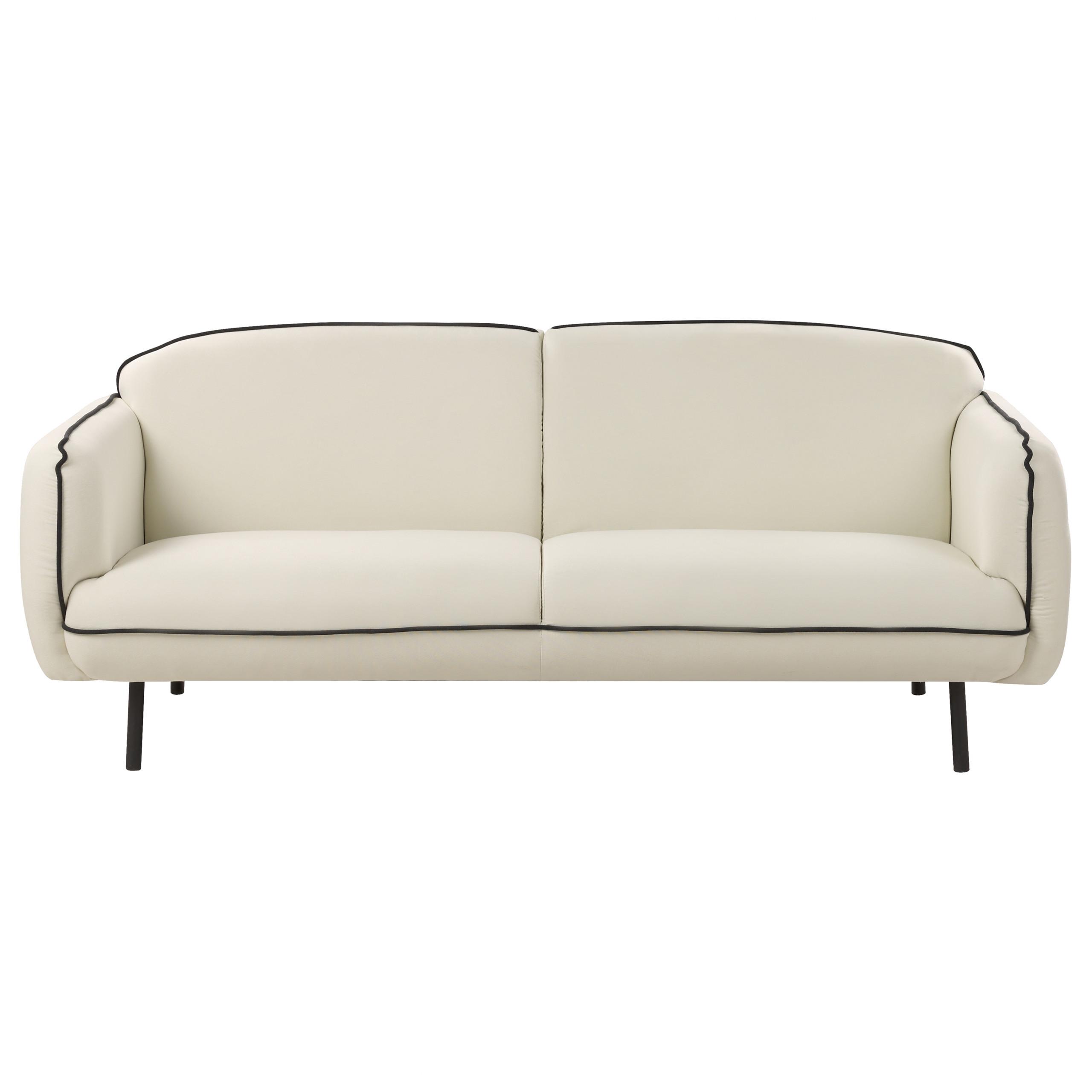 3-SITZER-SOFA hellbeige/schwarz Tonsberg - Beige/Schwarz, Textil (198/78/85cm) - Beliani