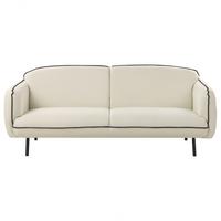 3-SITZER-SOFA hellbeige/schwarz Tonsberg - Beige/Schwarz, Textil (198/78/85cm) - Beliani