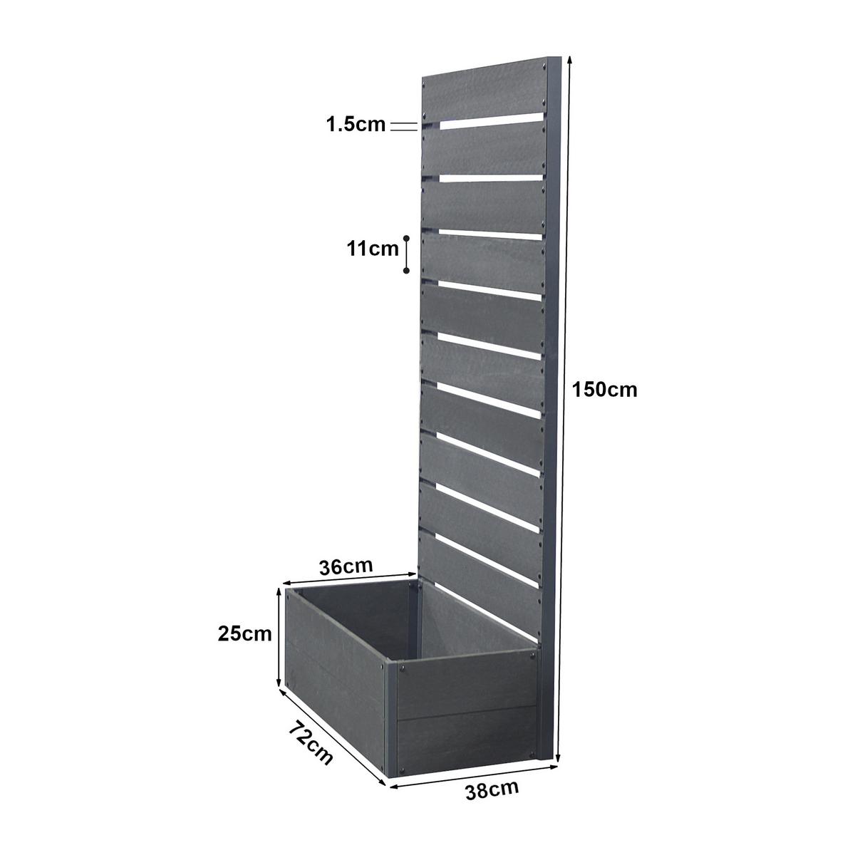 BLUMENKASTEN Heerde - Grau, Kunststoff (72/150/38cm) - [en.casa]
