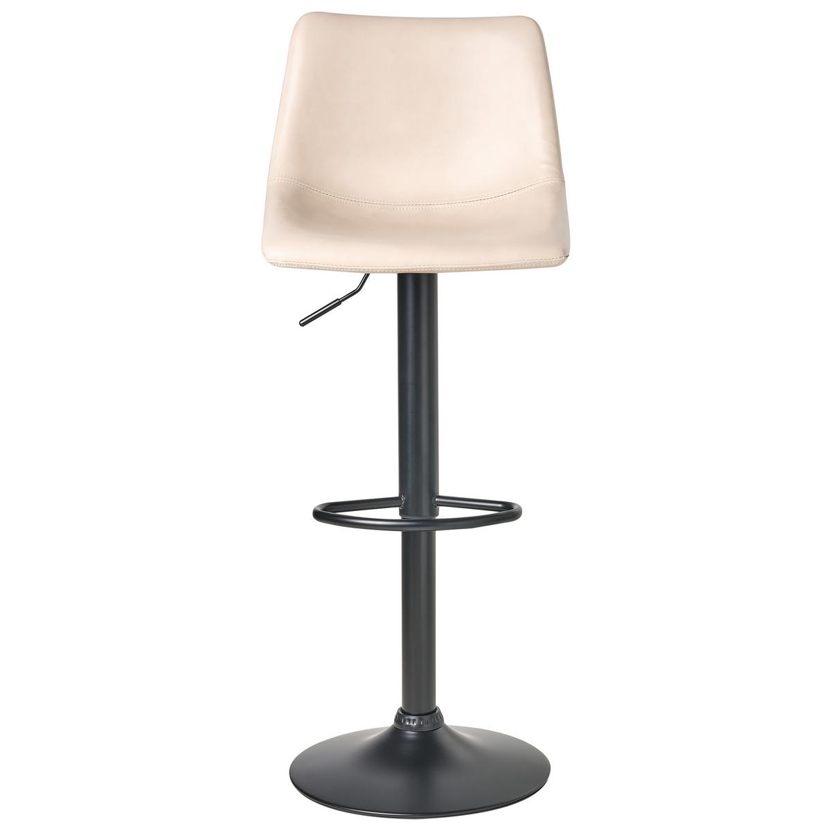 BARHOCKER 2er-Set Hellbeige Lebrija - Beige/Schwarz, Kunststoff (39/98/44cm) - Beliani