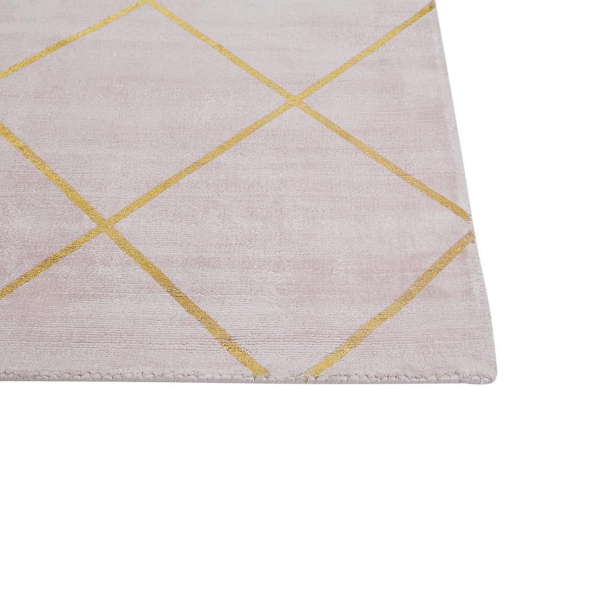 KURZFLOR-TEPPICH Atike 150/80 cm - Pink, Naturmaterialien (80/150cm) - Beliani