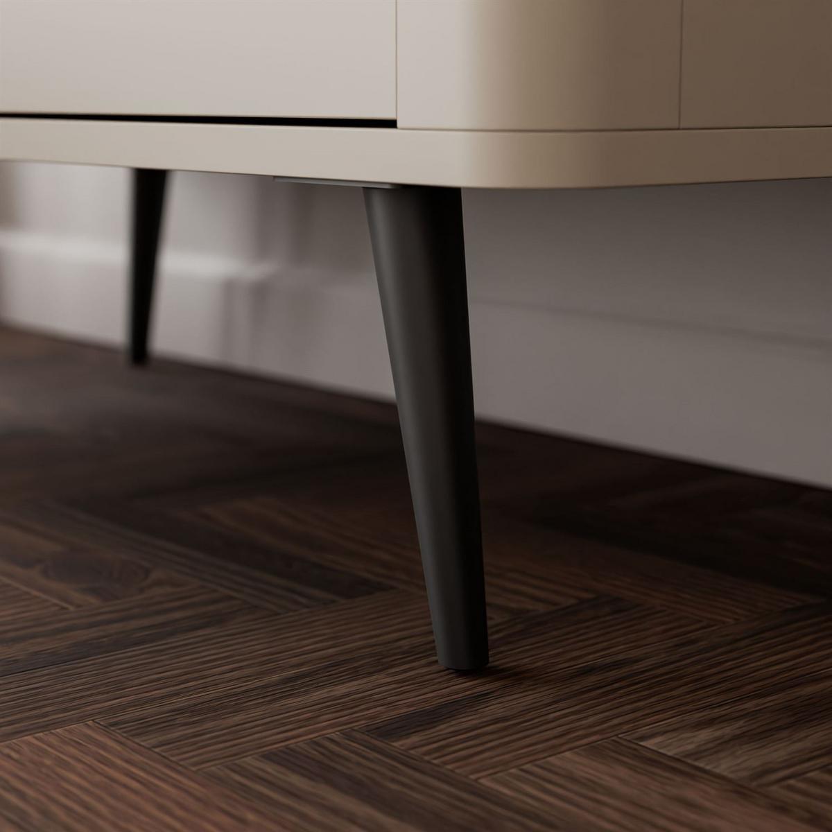 KOMMODE für das Wohnzimmer AUTUMN 3S auf hohen Beinen, Kaschmir / Grauer Stein - Beige, Holzwerkstoff (90/82/40cm) - Lookway