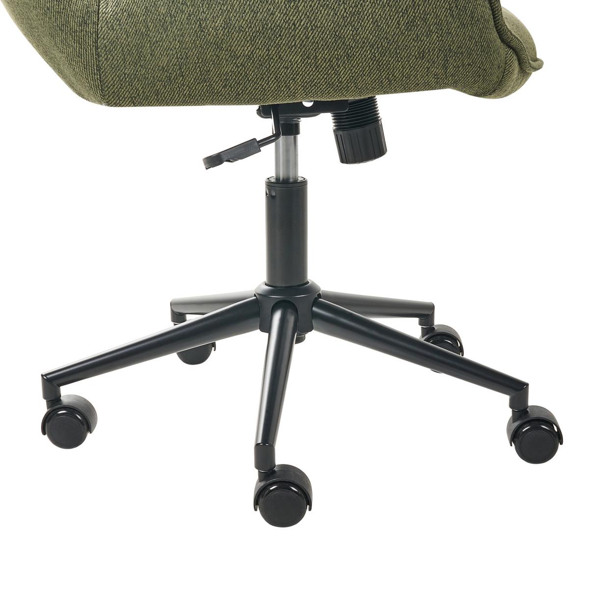 SCHREIBTISCHSTUHL Stoff Grün Belmar - Grün, Textil (63/83/70cm) - Beliani