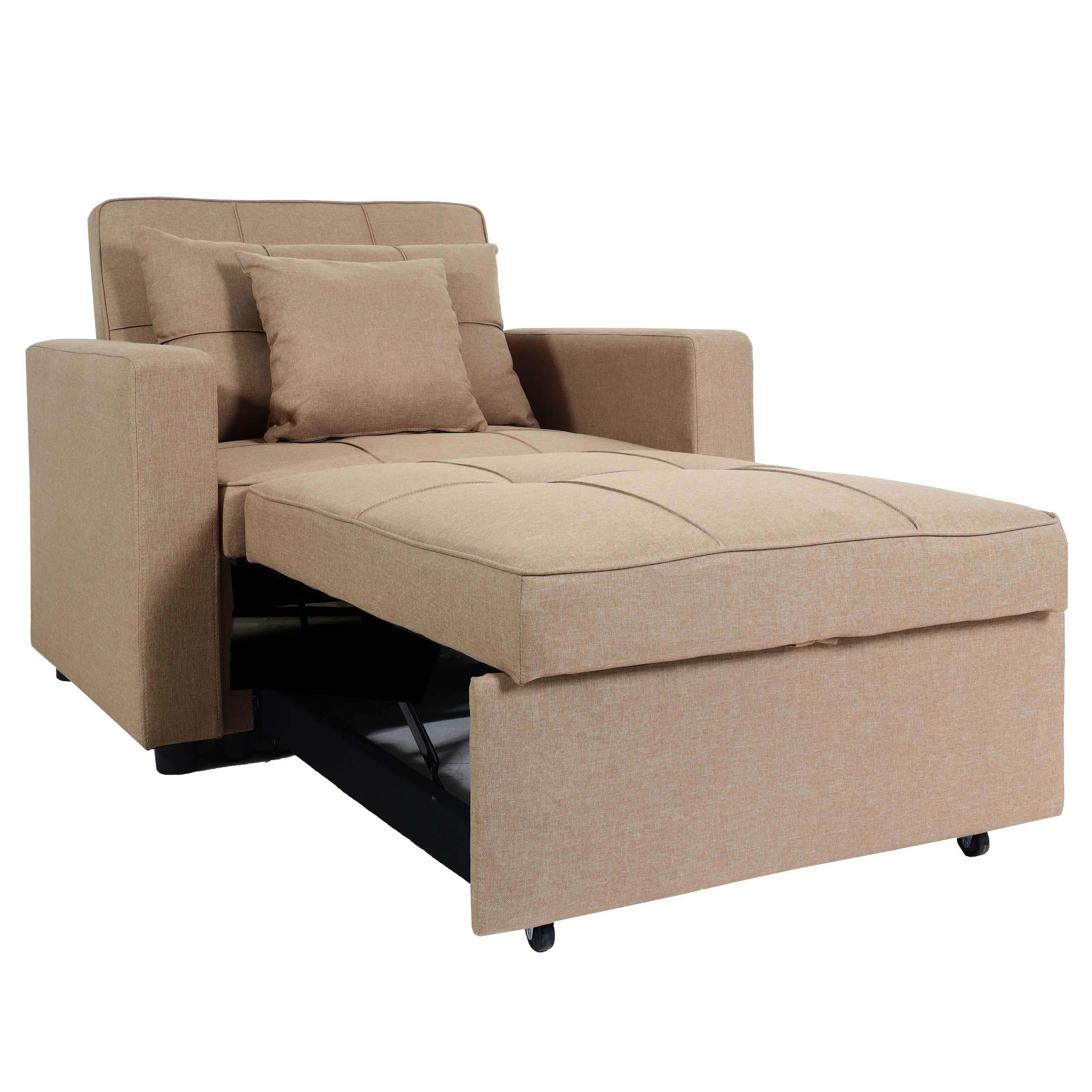 SCHLAFSESSEL taupe - Taupe, Textil (101/90/197cm) - MCW