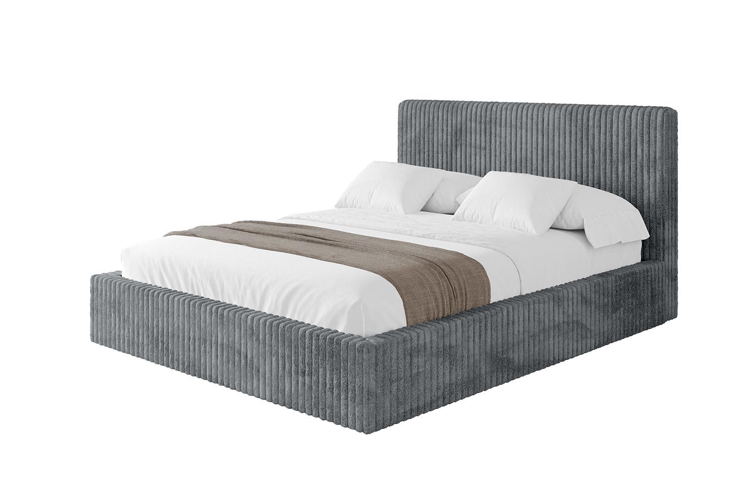 POLSTERBETT mit Bettkasten und Lattenrost, Bett mit Matratze H3/H4 - ALOVA-V1 120x200 Dunkelgrau - Dunkelgrau, Holzwerkstoff/Textil (120/200cm) - ALTDECOR