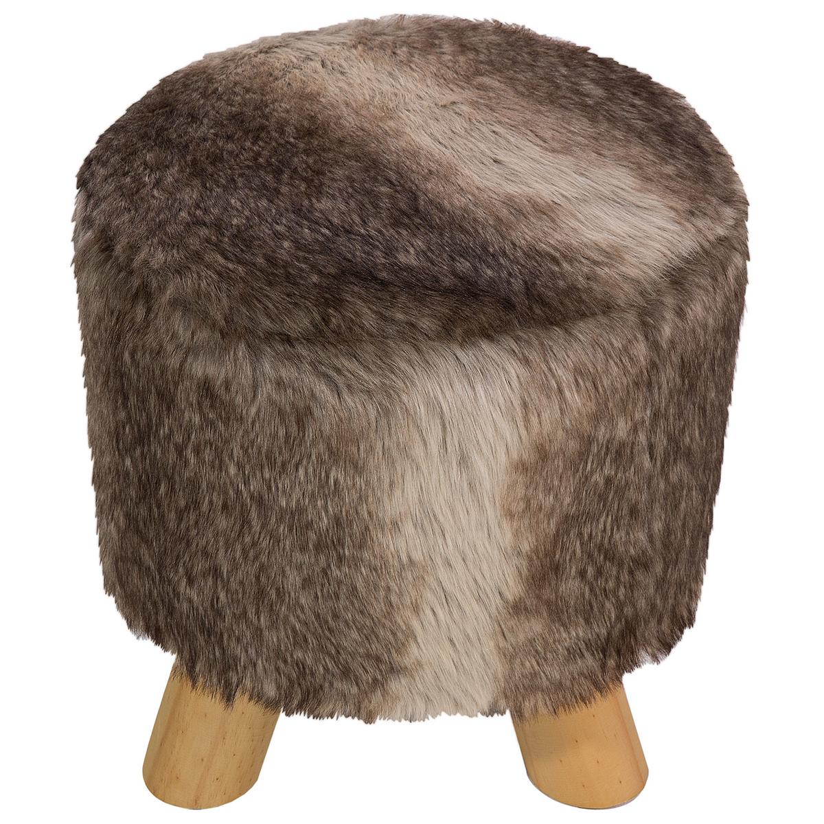 HOCKER Topeka 33/33/35 cm - Braun, Kunststoff/Textil (33/35/33cm) - Beliani