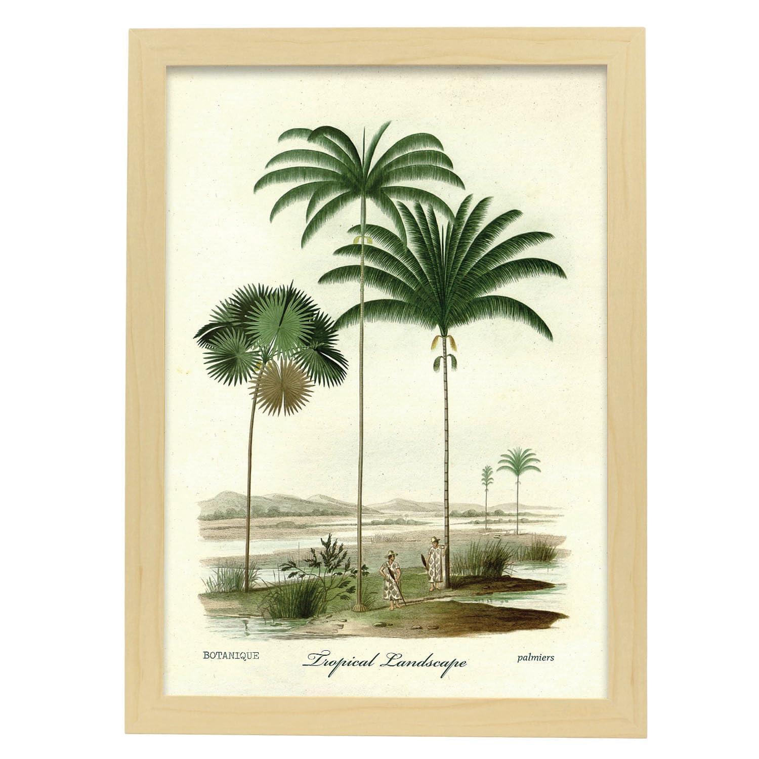 POSTER Tropische Lanscape A3 Rahmen Aus Hellem Holz - Beige, Papier (29.7/5/42cm) - Nacnic