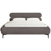 POLSTERBETT Roule Cord Grau 160x200 cm - Schwarz/Grau, Textil/Metall (140/200cm) - Selsey