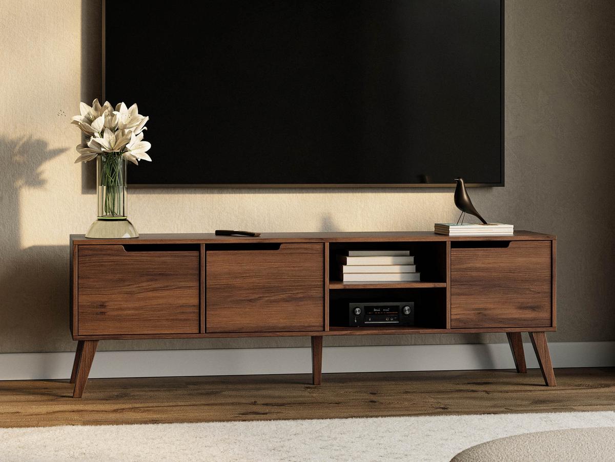 TV-LOWBOARD Nordelo 180 - Nussbaumfarben, Holz/Holzwerkstoff (180/55/40cm) - MIRJAN24