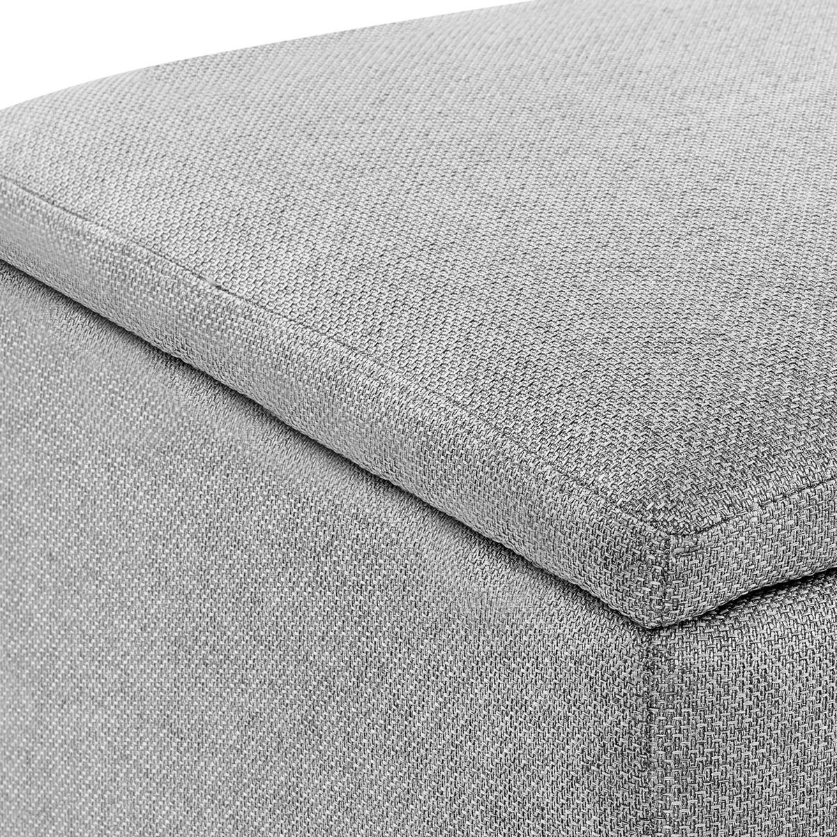POUF mit Stauraum Stoff Hellgrau Ferndale - Hellgrau, Metall (60/46/60cm) - Beliani