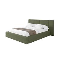 POLSTERBETT mit Bettkasten und Lattenrost, Bett mit Matratze H3/H4 - TEVO 140x200 Grün - Olivgrün, Holzwerkstoff/Textil (140/200cm) - ALTDECOR