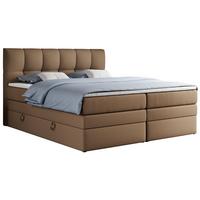 BOXSPRINGBETT ALVIN KING 120/200 Braun Kunstleder - H4 - Braun, Holz/Textil (120/200cm) - MKS