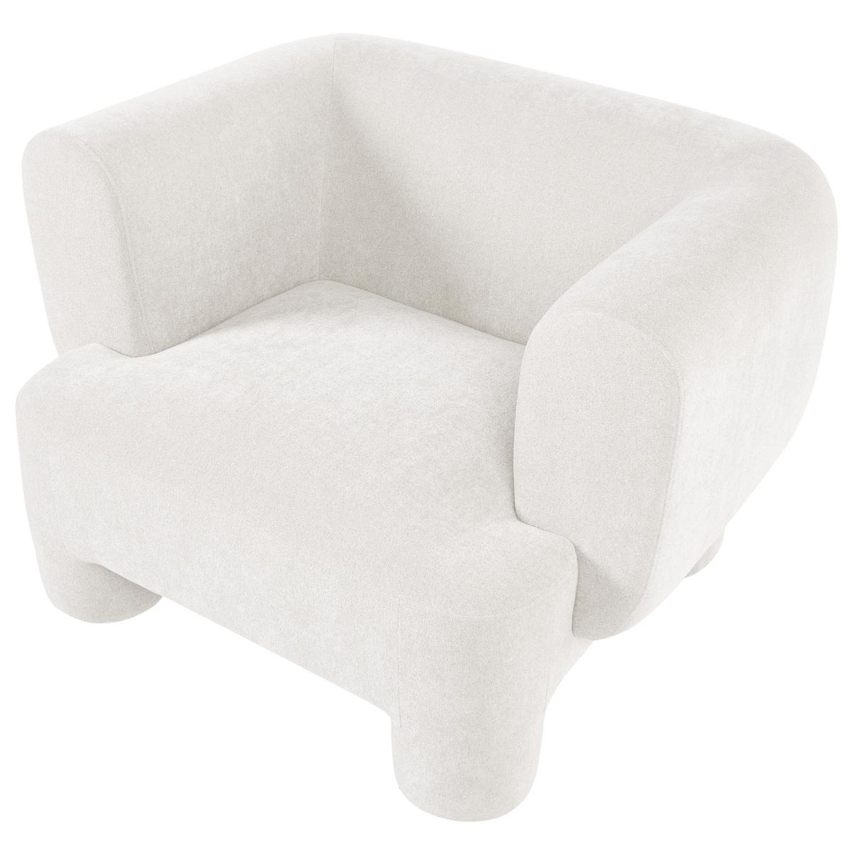 SESSEL Stoff Weiß Hogbo - Weiß, Textil (110/73/93cm) - Beliani