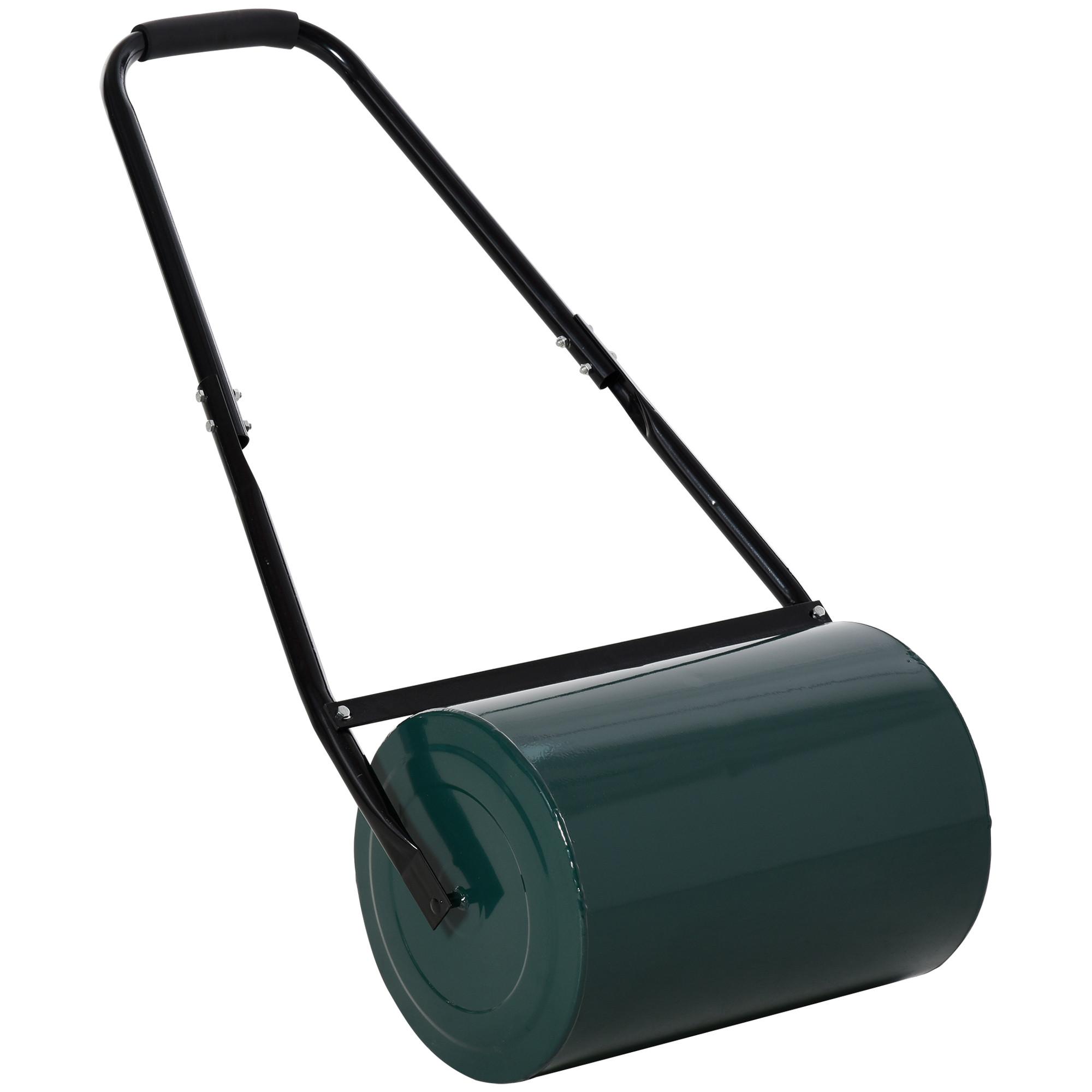 RASENWALZE, Gartenrolle, Gartenwalze mit U-Griff, 30 cm Arbeitsbreit, Metall, Grün - Dunkelgrün, Metall (50/30/102cm) - Outsunny