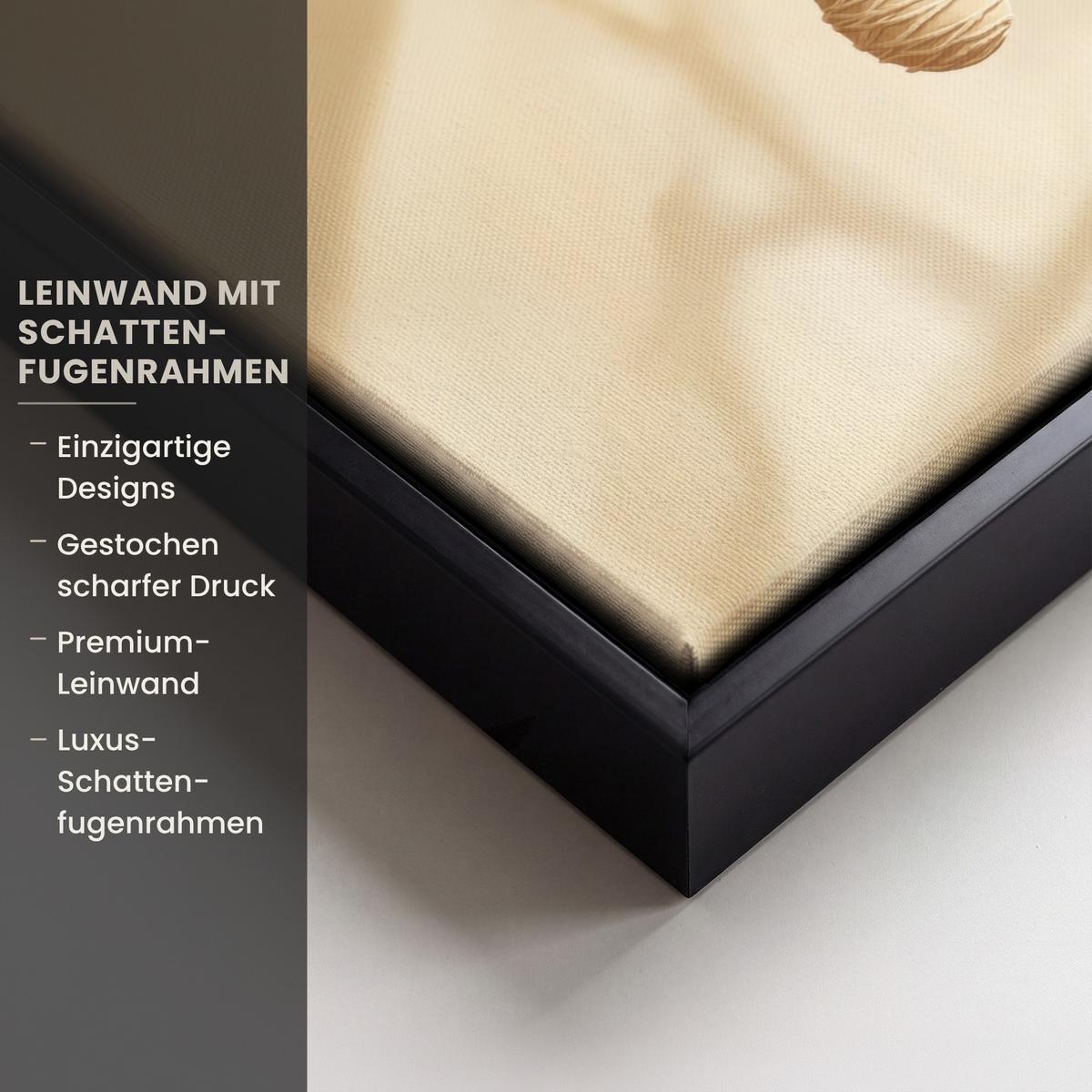 LEINWAND Bilder mit Rahmen - Beige - Osterkuchen - Eier - 30x20 - Beige, Textil (30/20cm) - MuchoWow