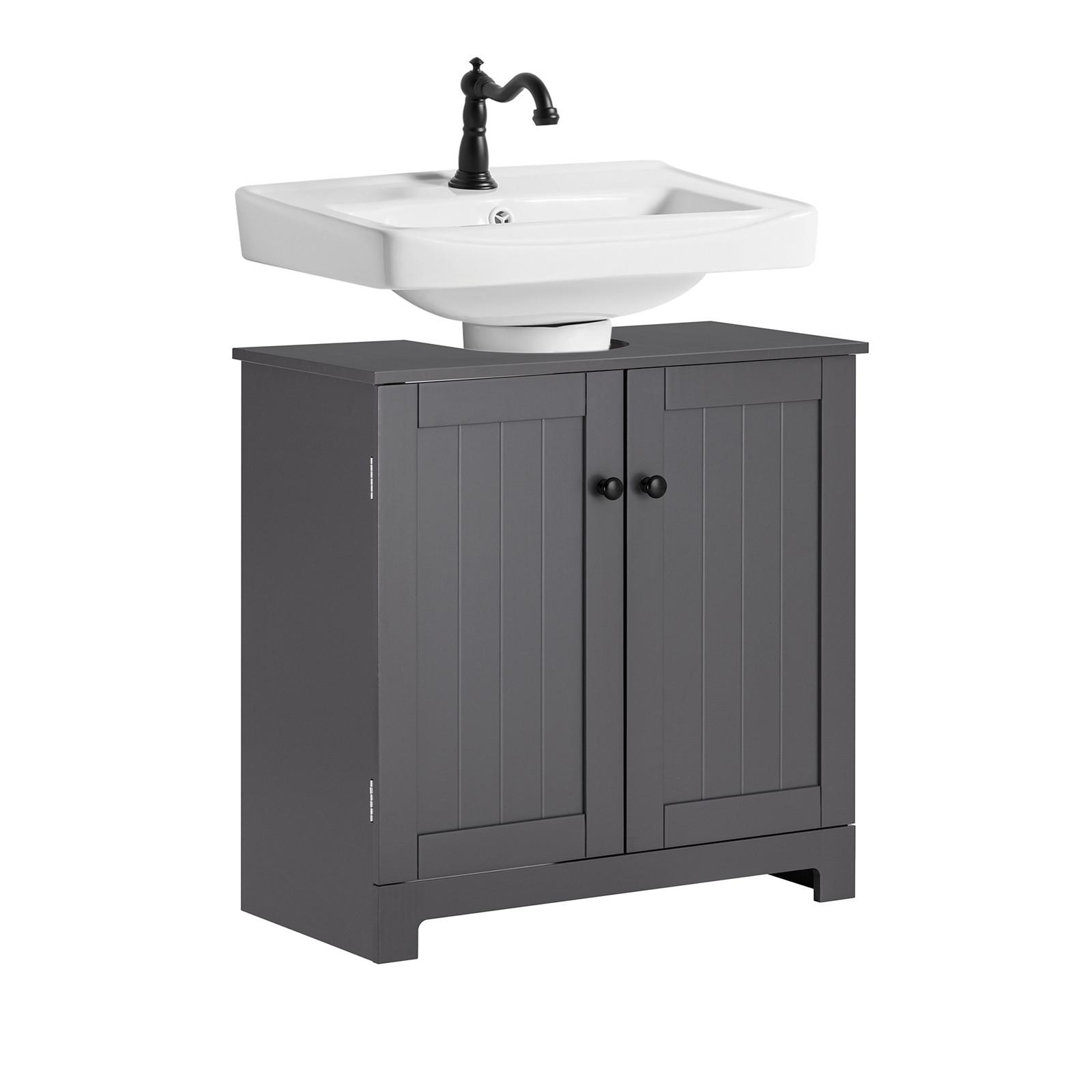WASCHBECKENUNTERSCHRANK Grau - Grau, Holzwerkstoff (60/60/30cm) - SoBuy