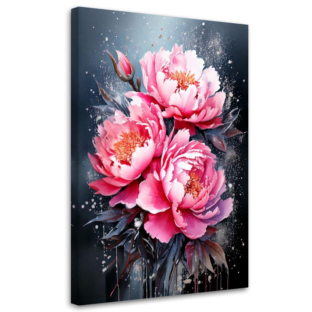 LEINWANDBILD Blumen 70x100cm - Rosa, Textil (70/100cm) - Feeby