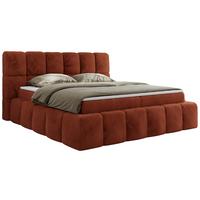 BOXBETT NIRA 180/200 - Orange Plüsch - H3 - Orange, Holz/Textil (180/200cm) - MKS