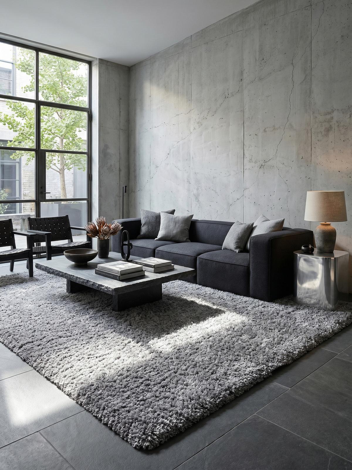 HOCHFLORTEPPICH RHEIN, einfarbig, aus Polypropylen, Hellgrau, 100 x 200 cm - Grau, Textil (200/100cm) - KADIMA DESIGN