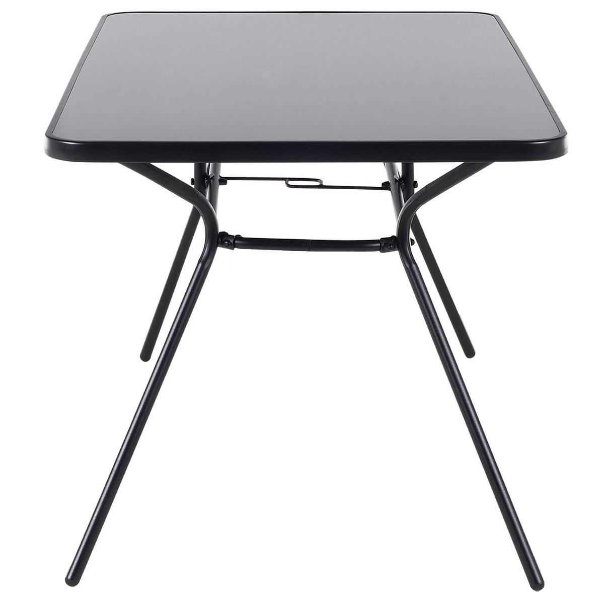 GARTENMÖBEL SET 6-Sitzer Stahl schwarz Livo - Schwarz, Metall - Beliani