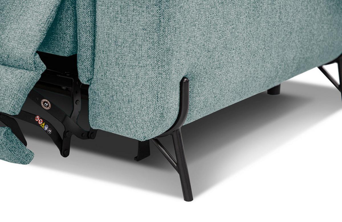 SOFA AVENA 3-Sitzer mit 1 Relaxfunktion, mintgrün - Mintgrün, Holzwerkstoff/Textil (204/80/108cm) - Wozimo