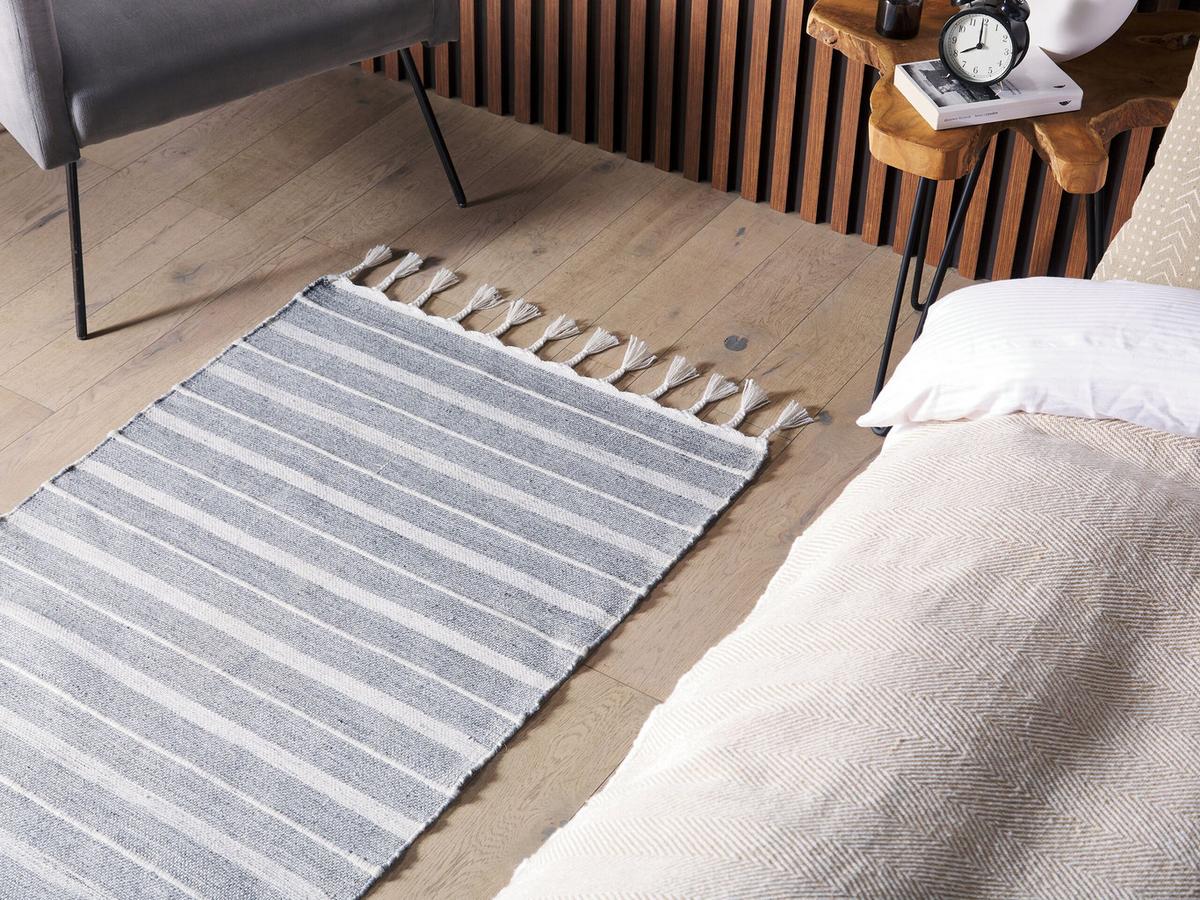 OUTDOOR-TEPPICH Bademli 150/80 cm - Grau, Kunststoff (80/150cm) - Beliani