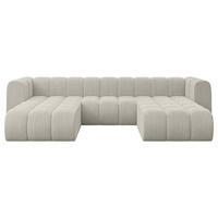 WOHNLANDSCHAFT modulares Sofa Joren-U1 - 319x177x70 cm Creme - Hellgrau/Creme, Holzwerkstoff/Textil (319/70/177cm) - ALTDECOR