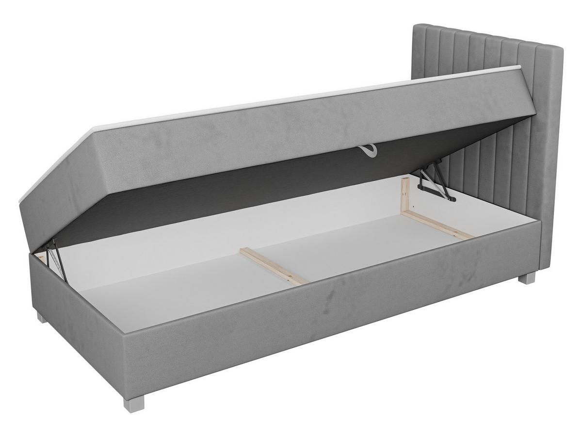BOXBETT Viki - H3 - Silberfarben/Grau, Holzwerkstoff/Kunststoff (90/200cm) - MIRJAN24