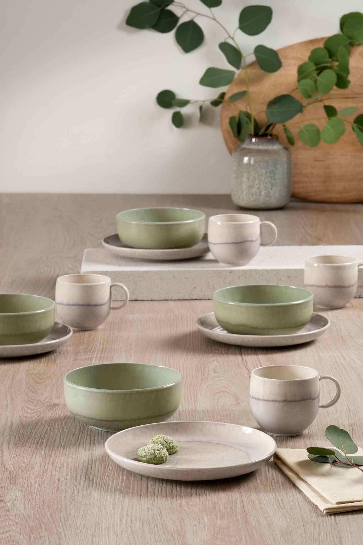MÜSLISCHALE Perlemor Sand grün ø 14,9 cm - Grün, Keramik (14.9cm) - like.Villeroy & Boch