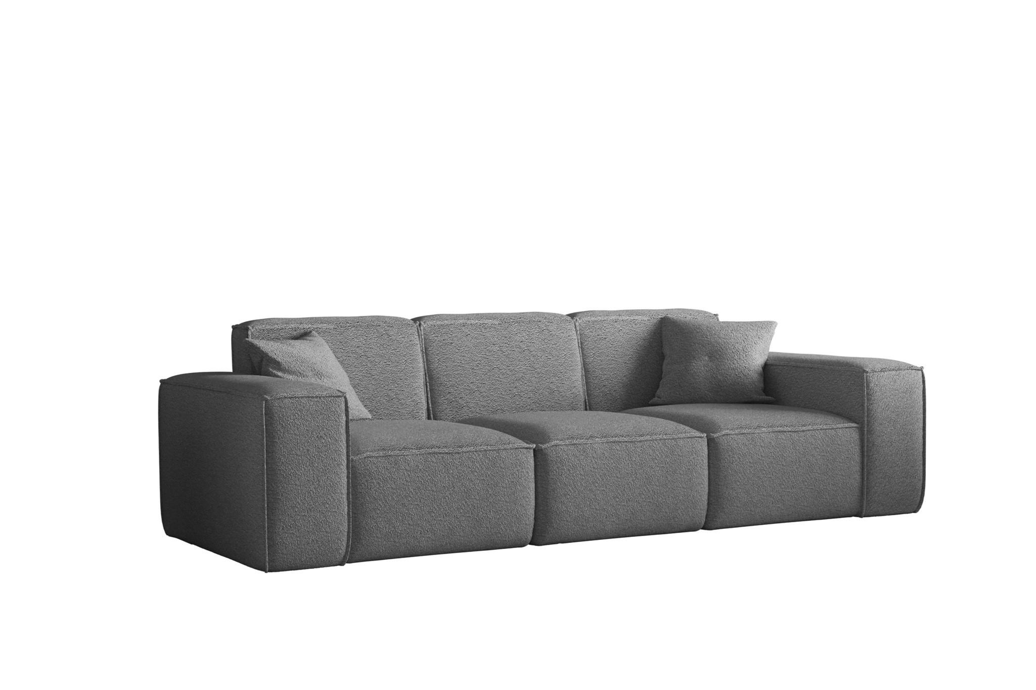 SOFA Celes Premium 3-sitzer Ascot Bukla - Graphitfarben, Holzwerkstoff/Textil (225/73/88cm) - Fun Möbel