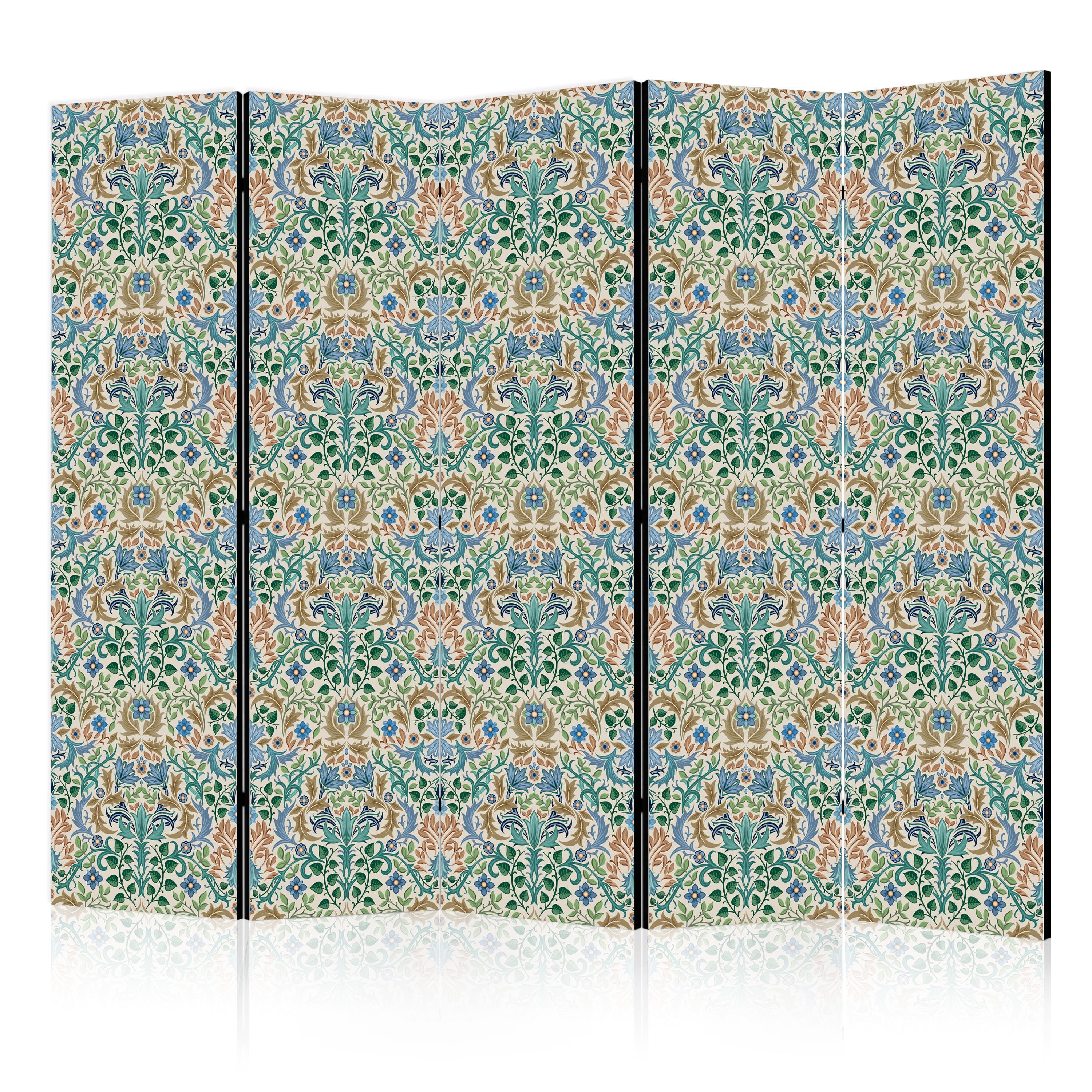 PARAVENT 5-tlg 225x172 cm Bunte Ornamente - Multicolor, Holz/Textil (225/172/3cm) - Muralo