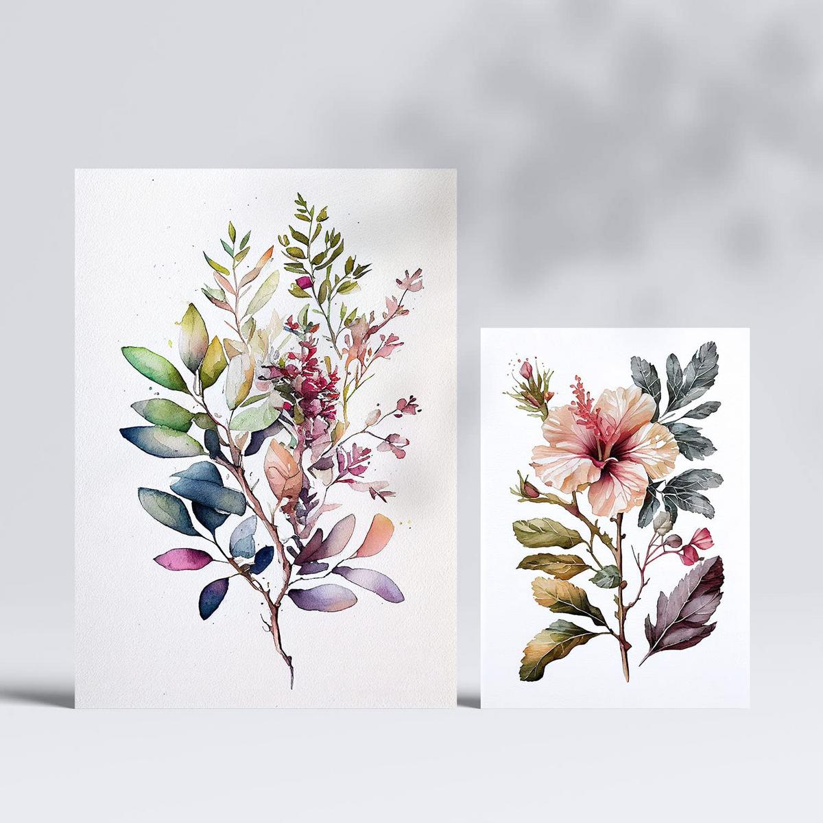 POSTER Set Mit 6 Landblumen Vollfarbige Blumenmotiven A3 & A4 Rahmenlos - Klar, Papier (29/3cm) - Nacnic